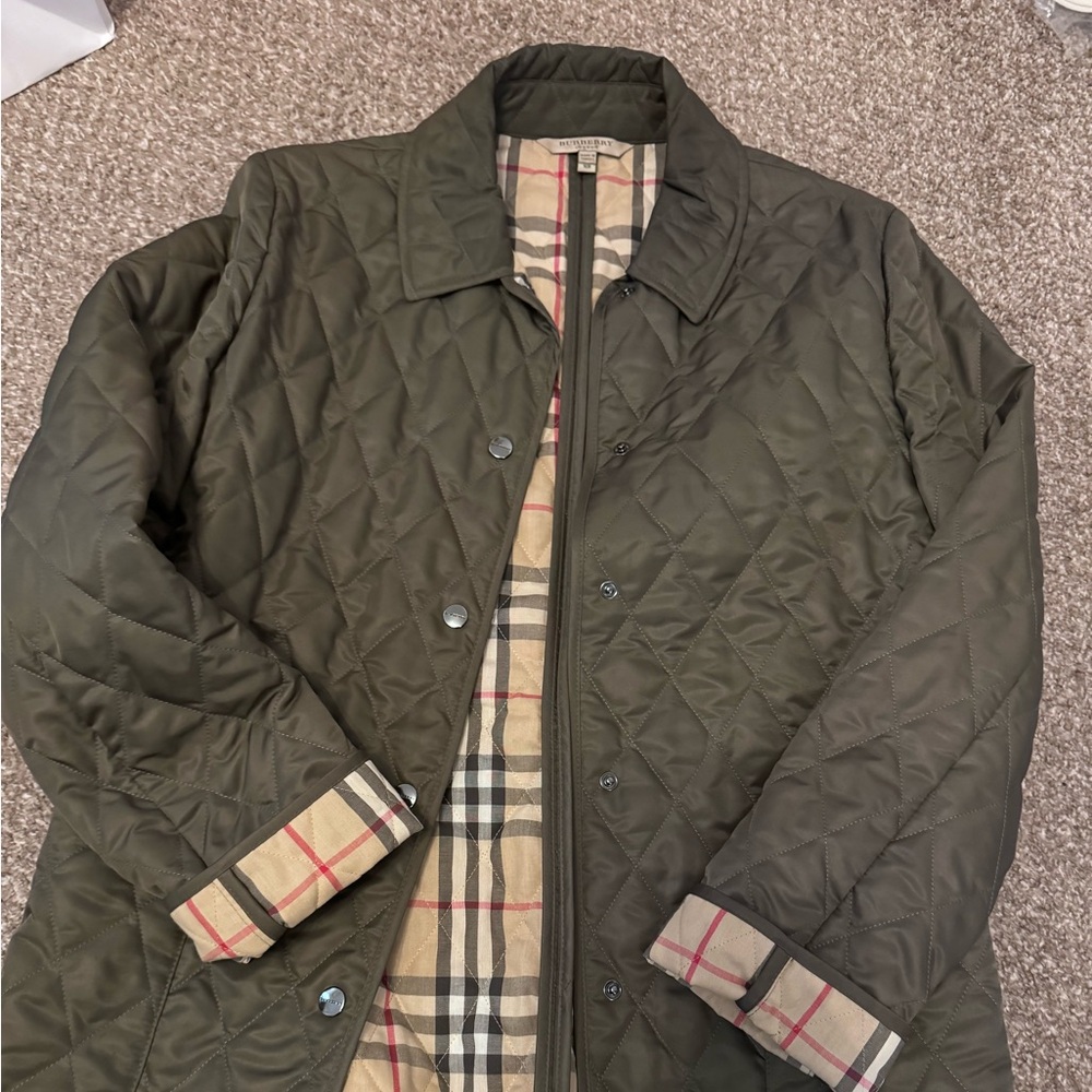 burberry quilted jacket -Olive green